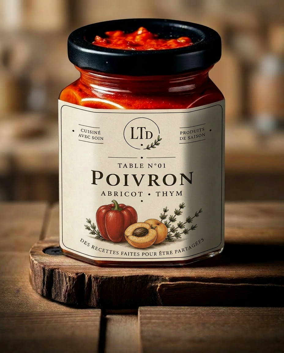 Table N°01 — Poivron · Abricot · Thym